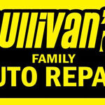 Sullivan's Family Auto Repair logo on a bright yellow background.