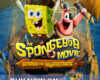 Pirate-themed SpongeBob poster with SpongeBob and Patrick on a ship, advertising The SpongeBob Movie: Search for SquarePants. Buy now banner visible.