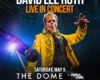 Poster advertising David Lee Roth live in concert, showing him in a yellow embroidered jacket with text 'DAVID LEE ROTH LIVE IN CONCERT' at the top.