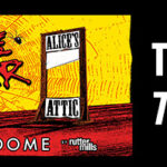 Concert promo banner for Alice Cooper’s show at The Dome on April 27; features a portrait, bold yellow background, and a 'TEXT ALICE TO 757-523-1010' call to action.