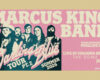 Marcus King Band concert poster featuring a vintage-style image of the band and the text ‘Marcus King Band’ with ‘Darling Blue Tour Pt. 2 Summer 2026’ on a pink and beige background.