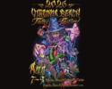 Poster for the 2016 Virginia Beach Tattoo Festival featuring a wizard in a blue cloak unleashing electric energy around a microphone, with tattoo-themed art and event details at the Virginia Beach Convention Center (July 7–9).