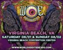 Poster for World Oddities Expo in Virginia Beach, VA, Aug 1–2 at the Virginia Beach Convention Center.